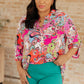 Lizzy Top in Pink Paisley Mix Print