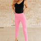 Magic Ankle Crop Skinny Pants in Dark Pink