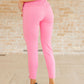 Magic Ankle Crop Skinny Pants in Dark Pink
