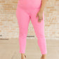Magic Ankle Crop Skinny Pants in Dark Pink