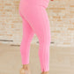Magic Ankle Crop Skinny Pants in Dark Pink