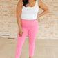 Magic Ankle Crop Skinny Pants in Dark Pink
