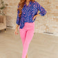 Magic Ankle Crop Skinny Pants in Dark Pink