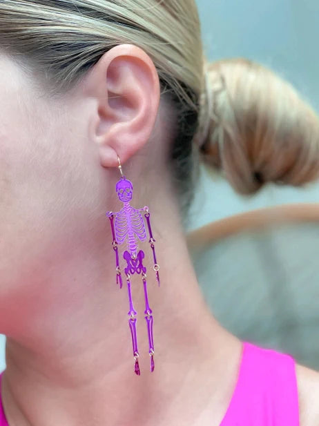 PREORDER: Skeleton Filigree Dangle Earrings in Assorted Colors