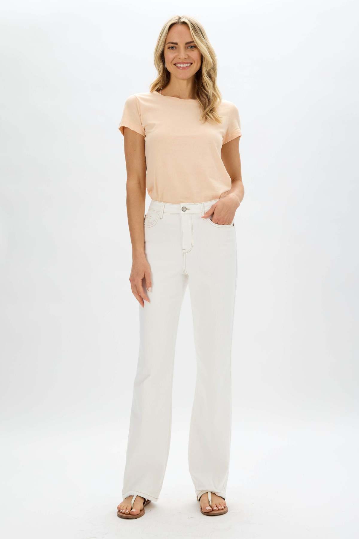 Judy Blue Straight Leg Jean - White