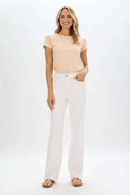 Judy Blue Straight Leg Jean - White