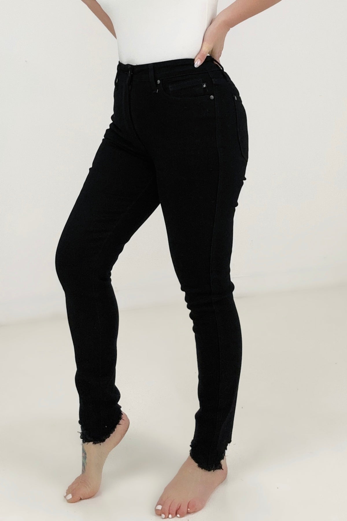 Judy Blue Garment Dyed Black Tummy Control