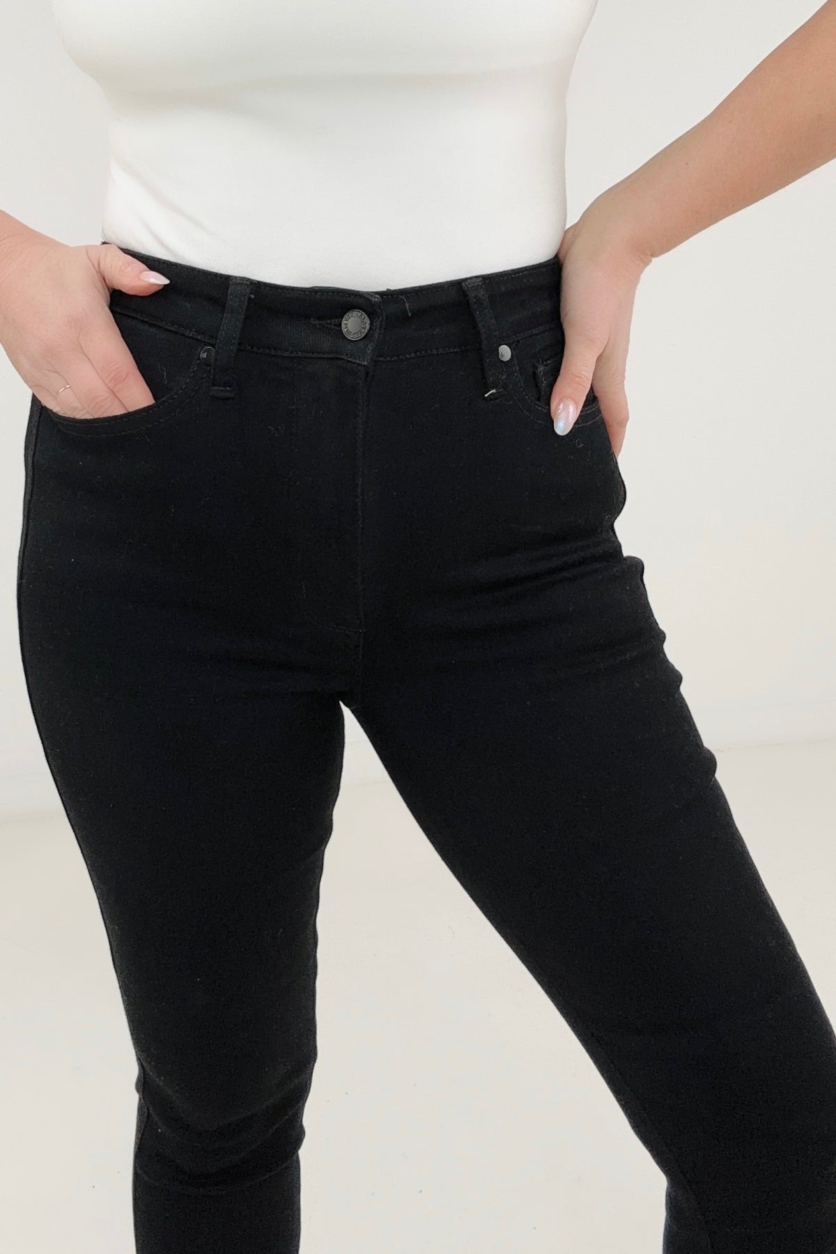 Judy Blue Garment Dyed Black Tummy Control