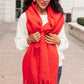 Artisan Fringe Scarf in Red