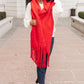 Artisan Fringe Scarf in Red