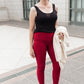 Let's Go Textured Leggings in Burgundy