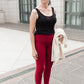 Let's Go Textured Leggings in Burgundy