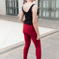 Let's Go Textured Leggings in Burgundy