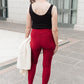 Let's Go Textured Leggings in Burgundy