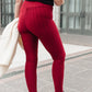Let's Go Textured Leggings in Burgundy