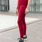 Let's Go Textured Leggings in Burgundy
