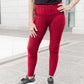 Let's Go Textured Leggings in Burgundy