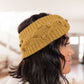 Pom Knit Head Wrap in Mustard