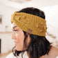 Pom Knit Head Wrap in Mustard