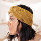 Pom Knit Head Wrap in Mustard