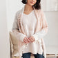 Lined with Tassel Cardigan in Mauve/Blue