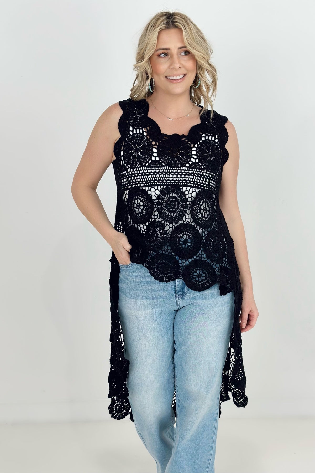 Vintage Crochet Sleeveless Top - Multiple colors