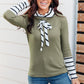 Secret Stripes Cowl Neck Top in Olive