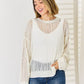 HYFVE Openwork Ribbed Trim Long Sleeve Knit Top