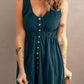 Button Down Sleeveless Dress - (Charcoal, Plum, Navy, Merlot)