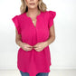 Hopelessly Hopeless Ruffled Sleeve Blouse