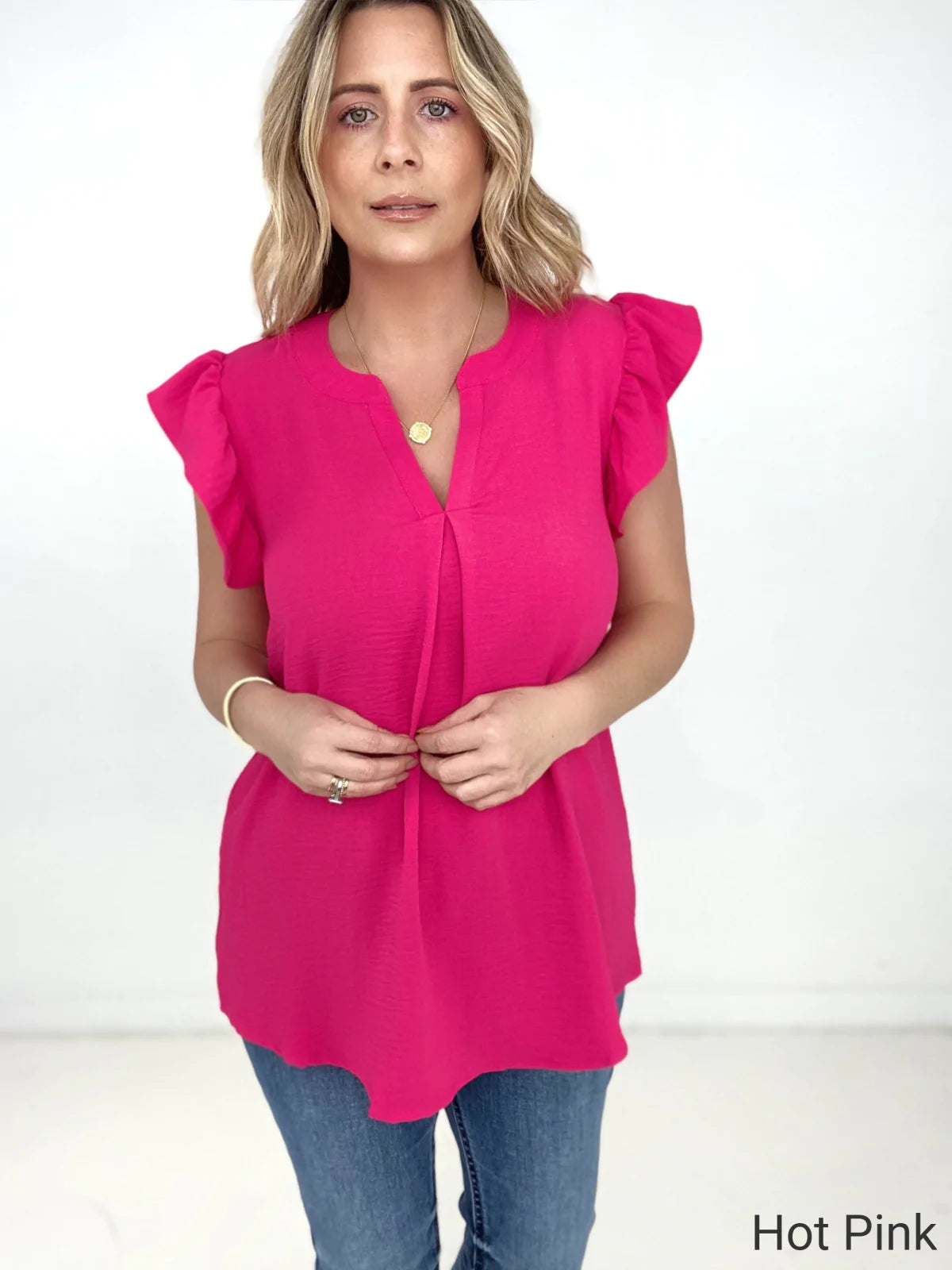 Hopelessly Hopeless Ruffled Sleeve Blouse