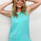 Round Neck Sleeveless Side Slit Top