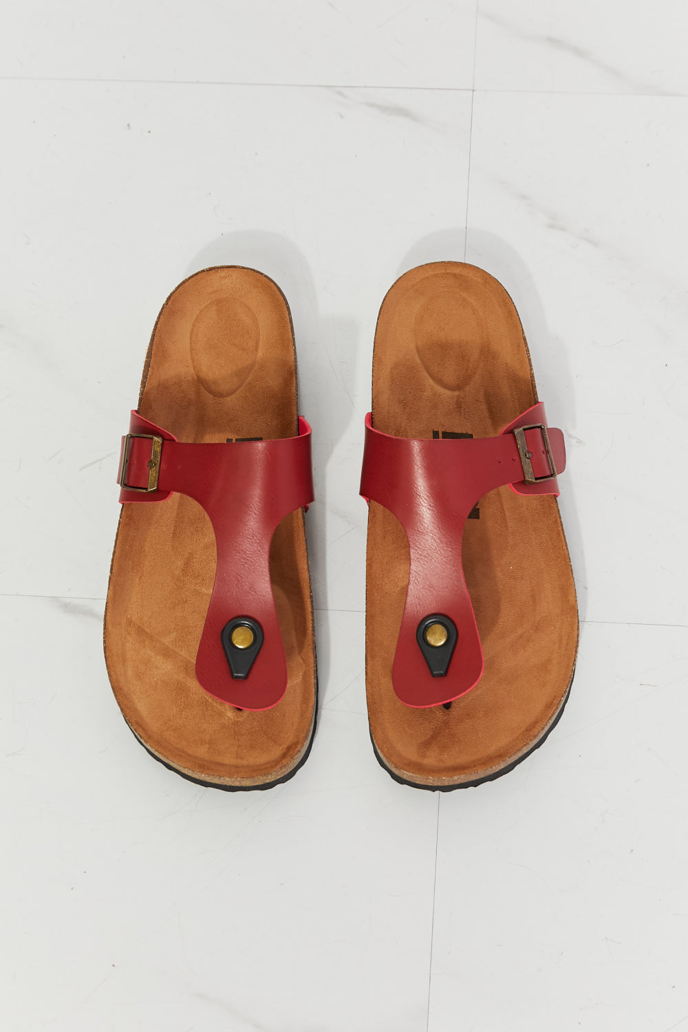 T-Strap Sandal in Wine