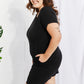 Zenana Chic in the City Full Size Rolled Short Sleeve Dress
