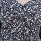Ditsy Floral Square Neck Button Down Blouse