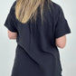 Cotton Raw Edge Short Sleeve Top