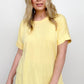 Cuffed Sleeve High-Low Hem Top