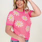 Daisy Short Sleeve Knit Sweater