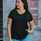 Rae Mode Solid V Neck Short Sleeve Top