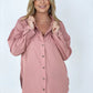 Solid Button Down Tunic Shirt