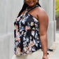 Floral Halter Top in Black