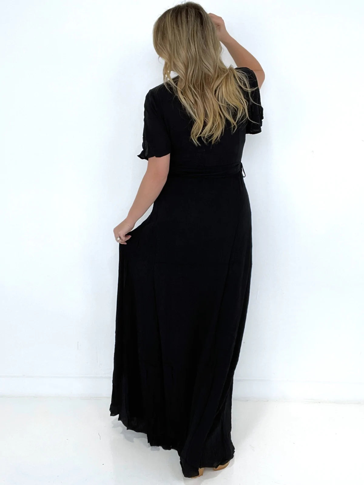 Crinkle Gauze Wrap Maxi Dress