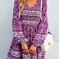 Bohemian V-Neck Balloon Sleeve Dress