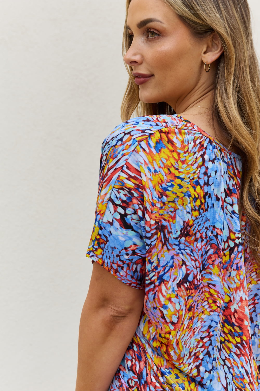 Multicolored Dolman Flowy Top