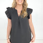 Hopelessly Hopeless Ruffled Sleeve Blouse