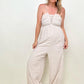 Sleeveless Halter Tie Back Woven Jumpsuit