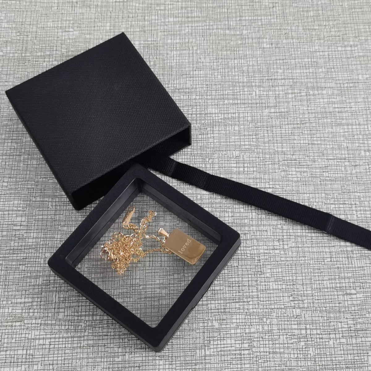 Engraved Loved Rectangle Pendant Necklace (Only Ships to US)