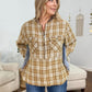 Comfy Half Zip Plaid Chambray Mixed Pullover