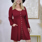 New Colors! Button Up Long Sleeve Dress (Only Ships to US)