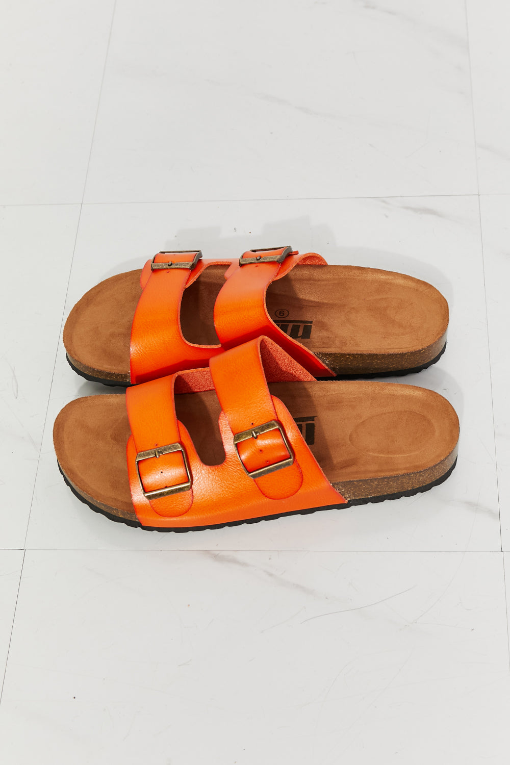 Double Buckle Sandal in Orange